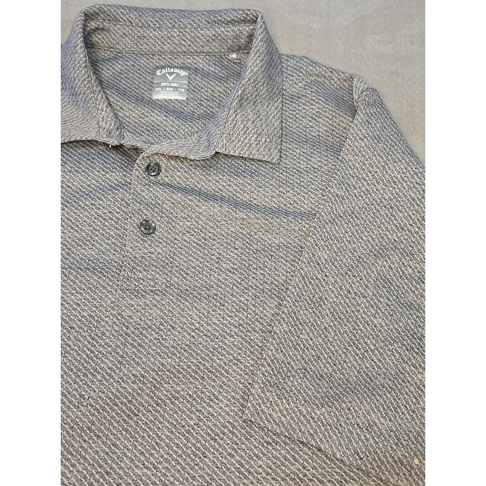 Callaway Golf Polo Mens XXL Gray Opti Dri Stretch Performance Moisture‎ Wicking